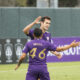 Franco Perez congratulates Jack Lynn after scoring against InterMiami II.